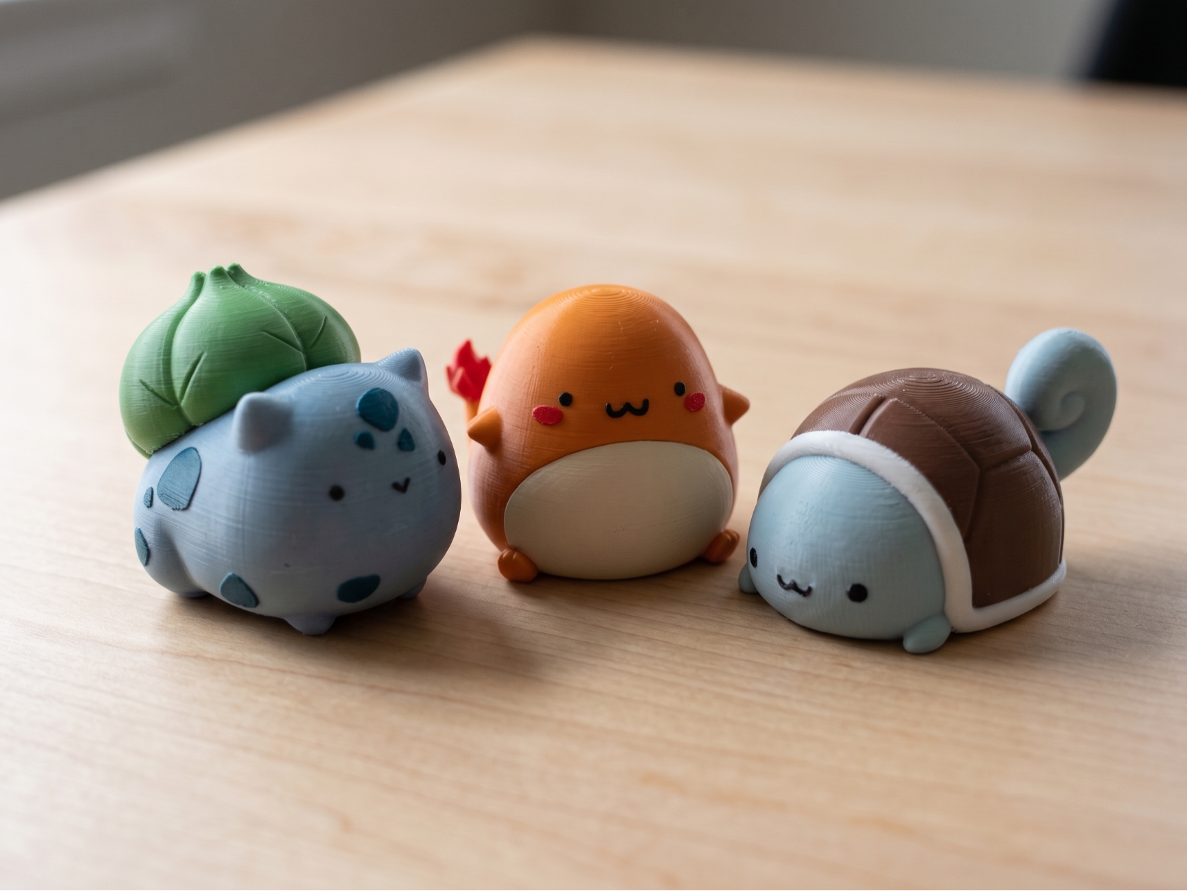 Chubby Bulbasaur Squirtle Charmander Pokemon toys 3D model
