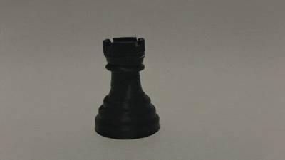 Chess rook with defeat animation