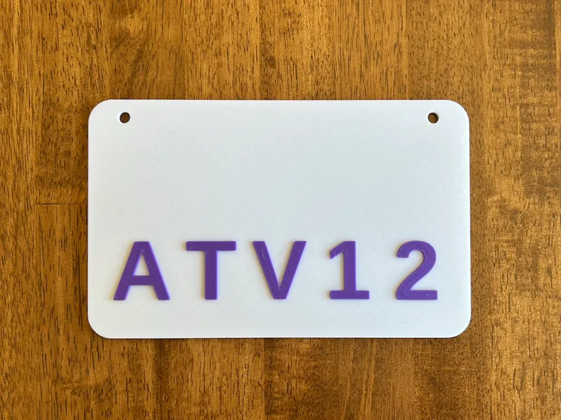 Customizable ATV License Plate