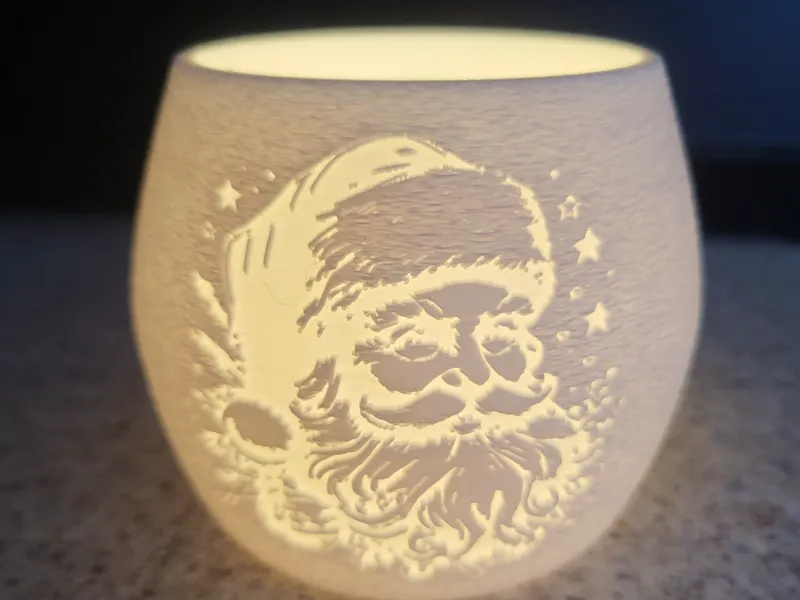 Teelicht mit Santa Claus