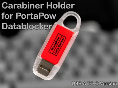 Carabiner Holder for PortaPow Data Blocker USB A-C
