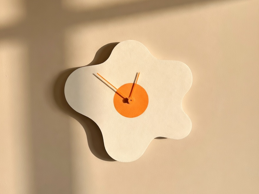 Reloj de pared huevo frito