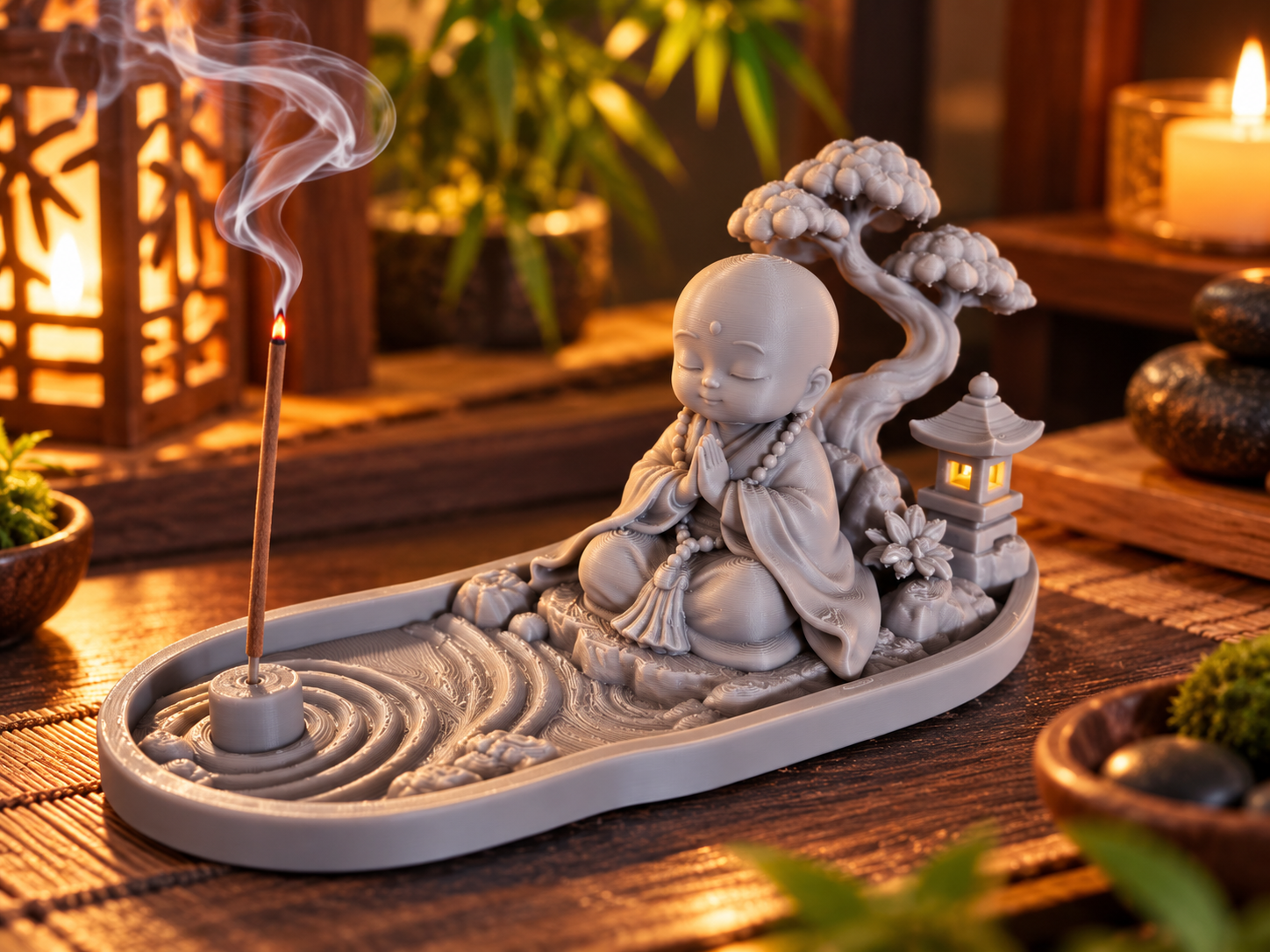 Zen Monk Incense Holder | Japanese Meditation Gard - 1