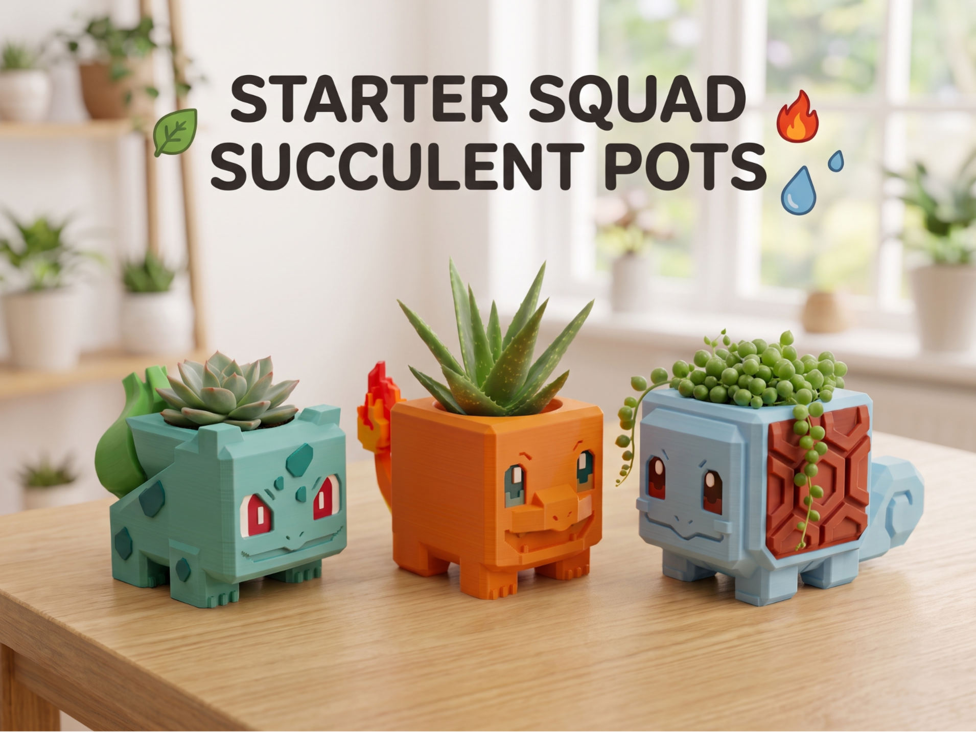 Starter Squad:Pokémon Succulent Planters (Gen1) - 1