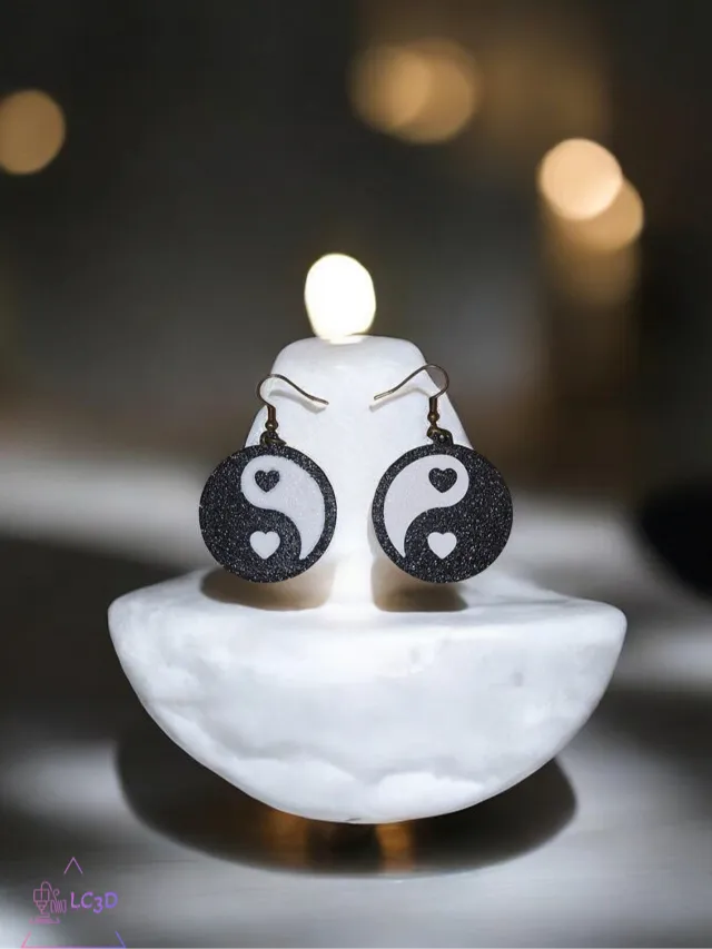 Yin & Yang hearts earrings