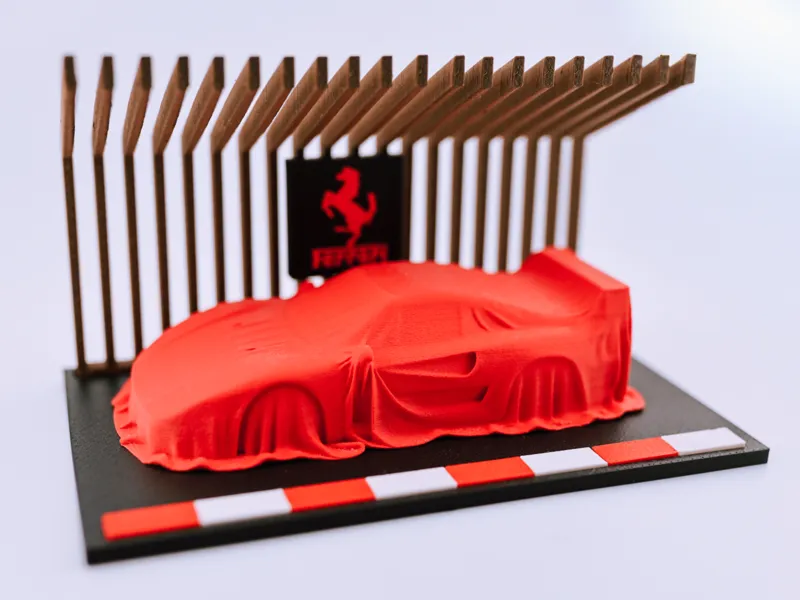 Covered Ferrari F40 Display stand and logo