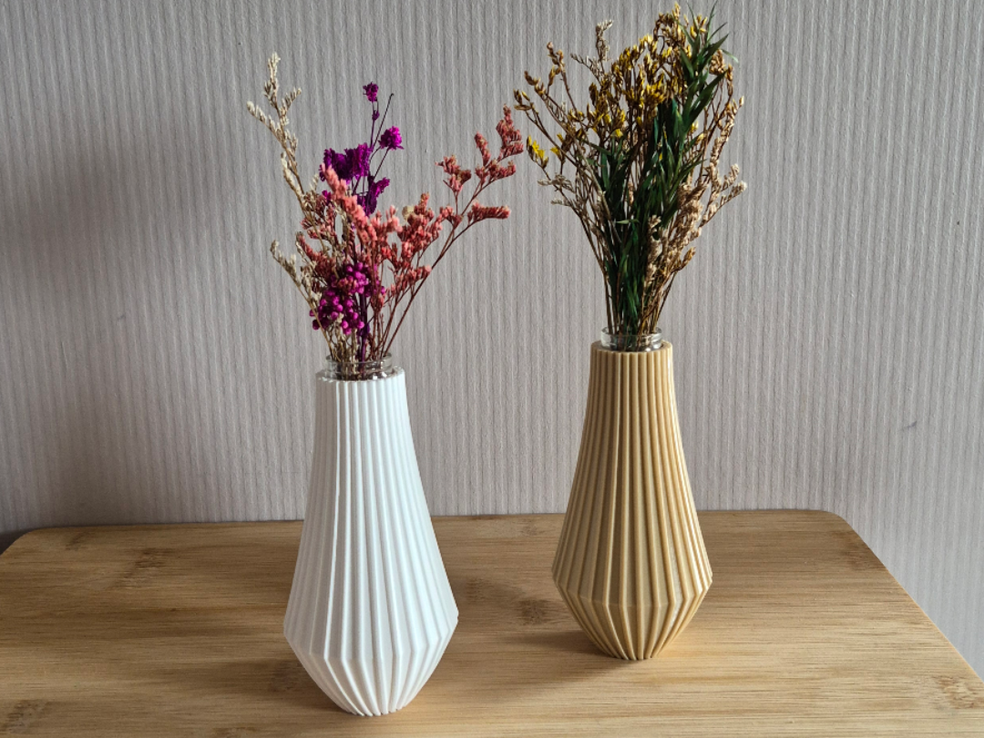 Modern Geometric Origami Ribbed Vase