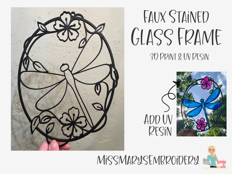 Faux Stained Glass Frame - 3D Print & UV Resin