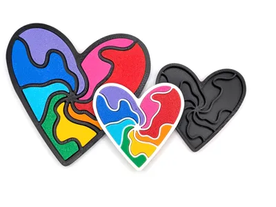 Color Splash Heart Puzzle