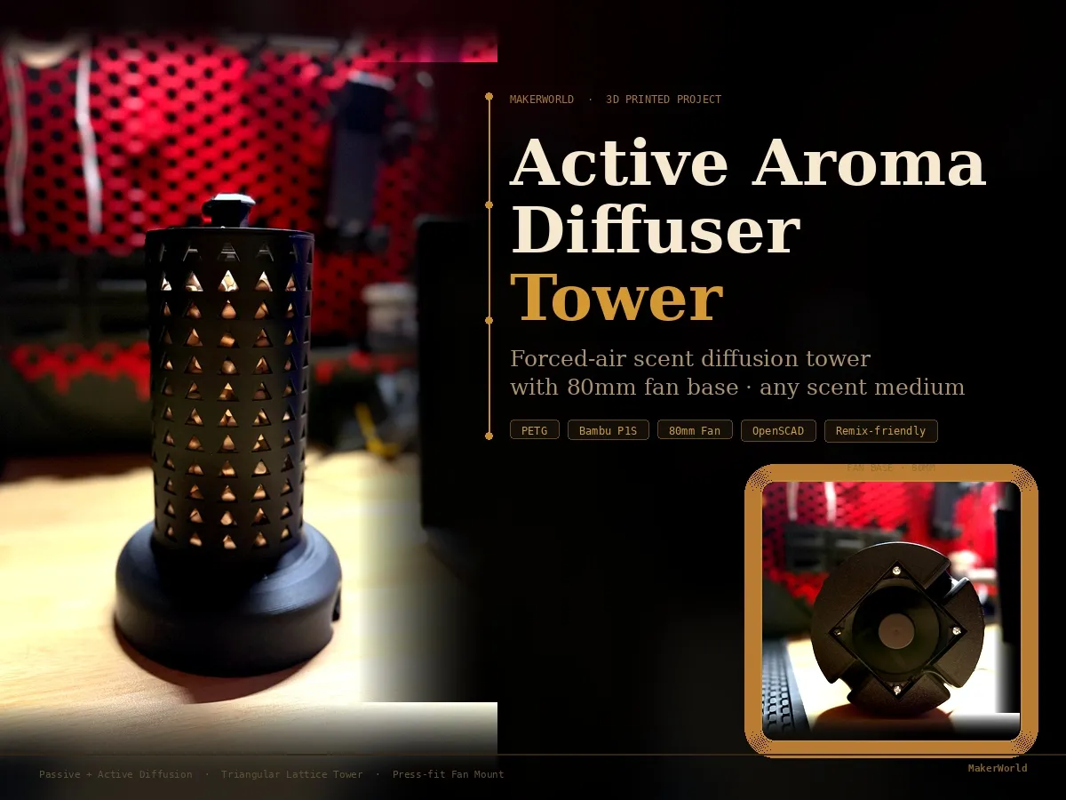 Fan Powered Aroma & Scent Diffuser - Free 3D Print Model - MakerWorld