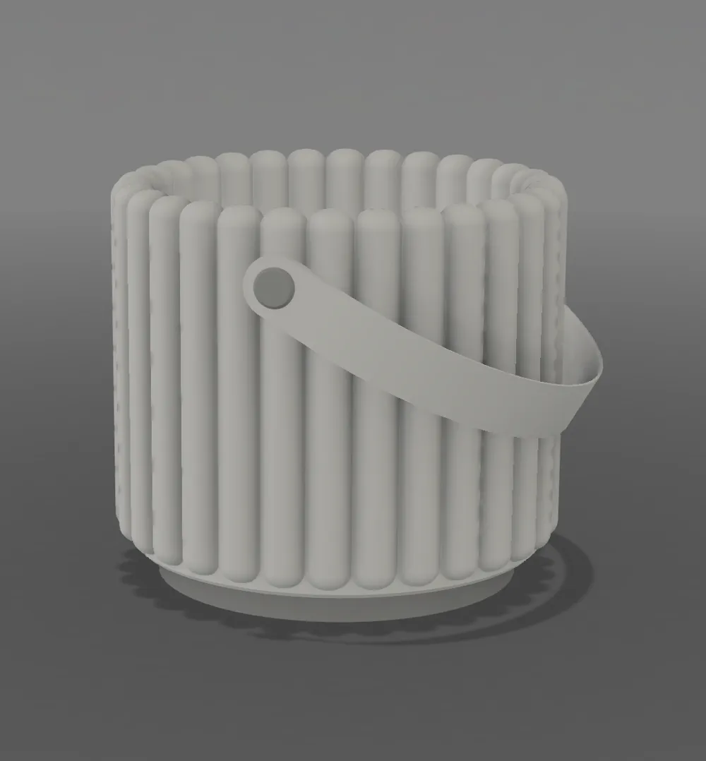 Ribbed Bucket Planter with Drip Tray - Free 3D Print Model - MakerWorld