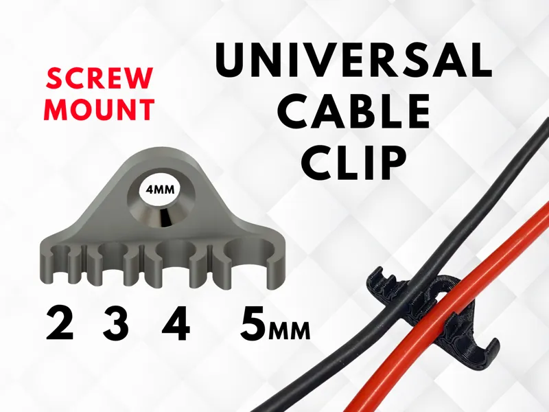 Universal cable clip - screw mount