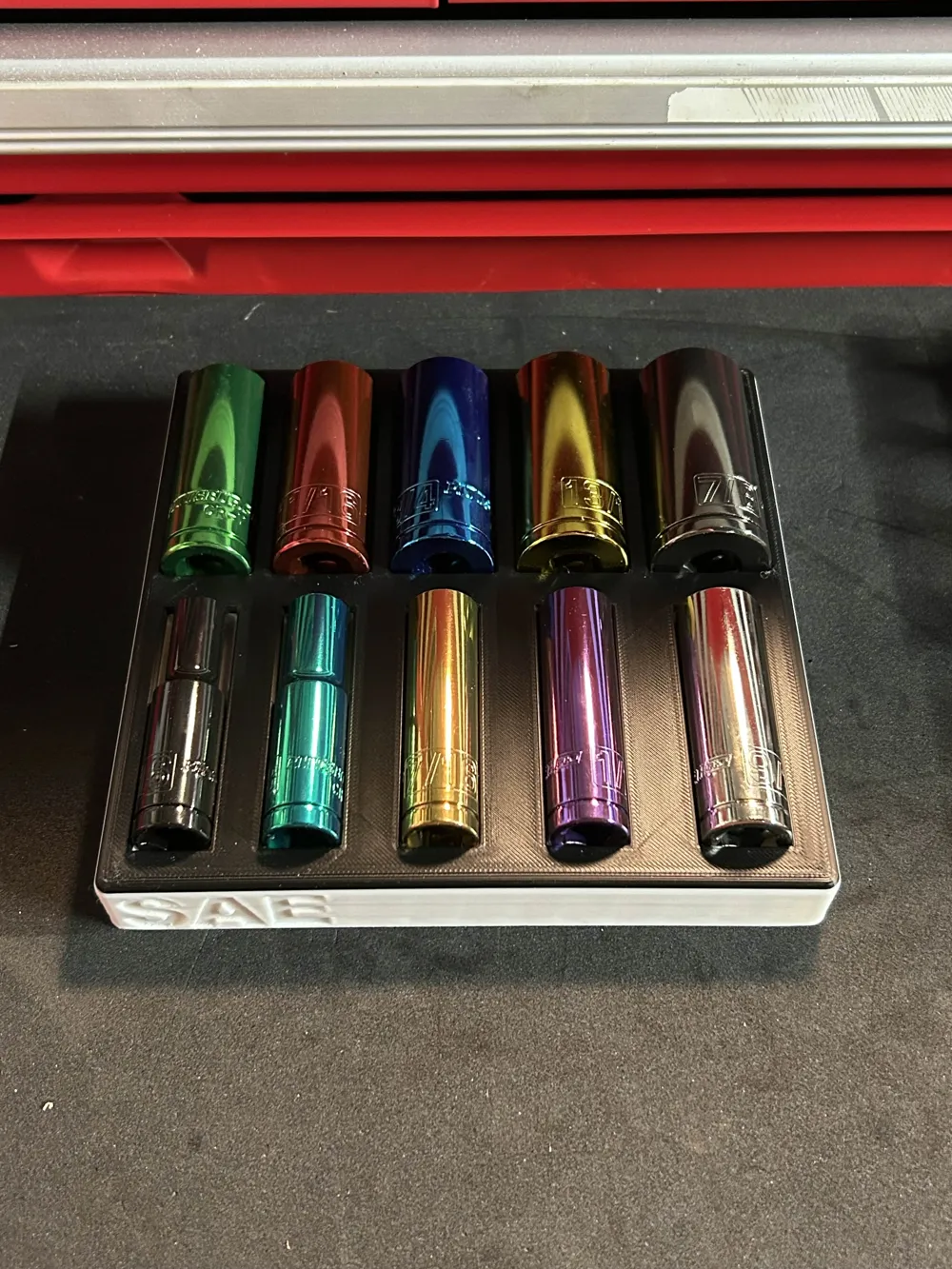 3/8 METRIC Colored Deep Socket 10-Piece Organizer - Free 3D Print Model ...