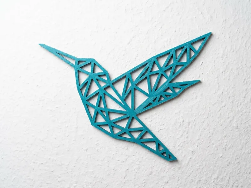 Low Poly Kolibri Wanddeko (Multicolor / Vogel)