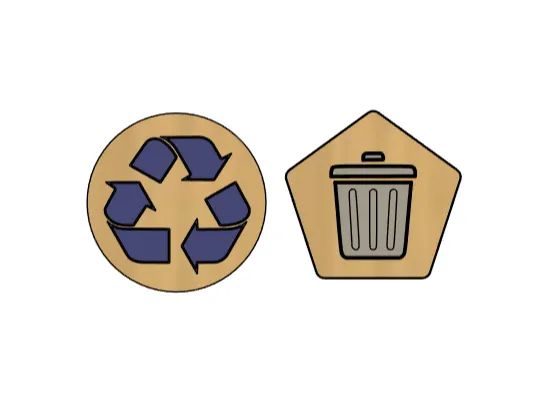 Trash and Recycling 3-Dimensional Symbols
