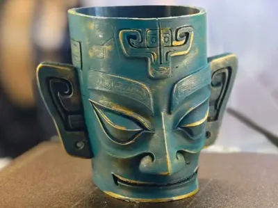 Pen Holder, Sanxingdui Pen Holder, Bronze Pen Holder