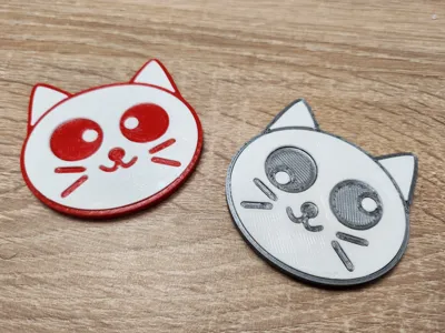 Cute cat fidget with moving eyes print-in-place