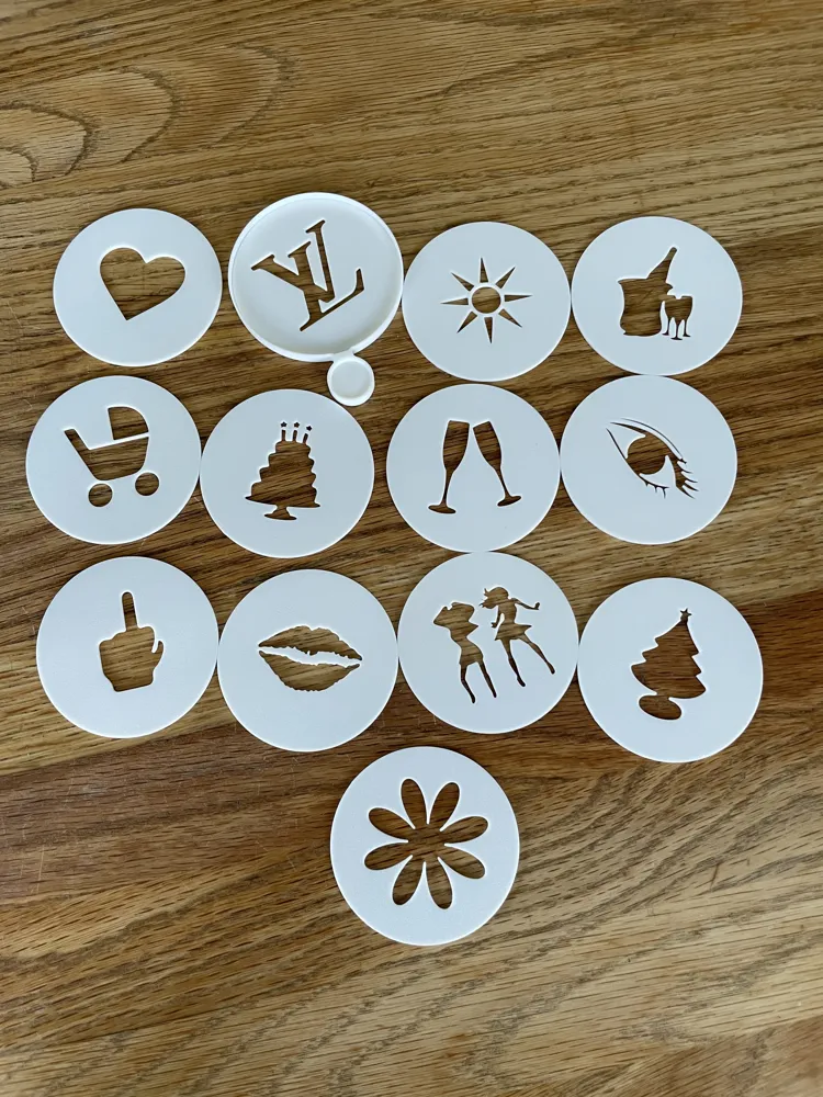 Latte coffee art templates medium by Mikael SWE MakerWorld Download