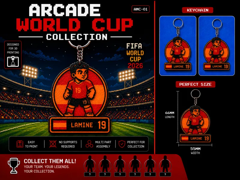Lamine Yamal Spain Keychain Arcade World Cup AMC01