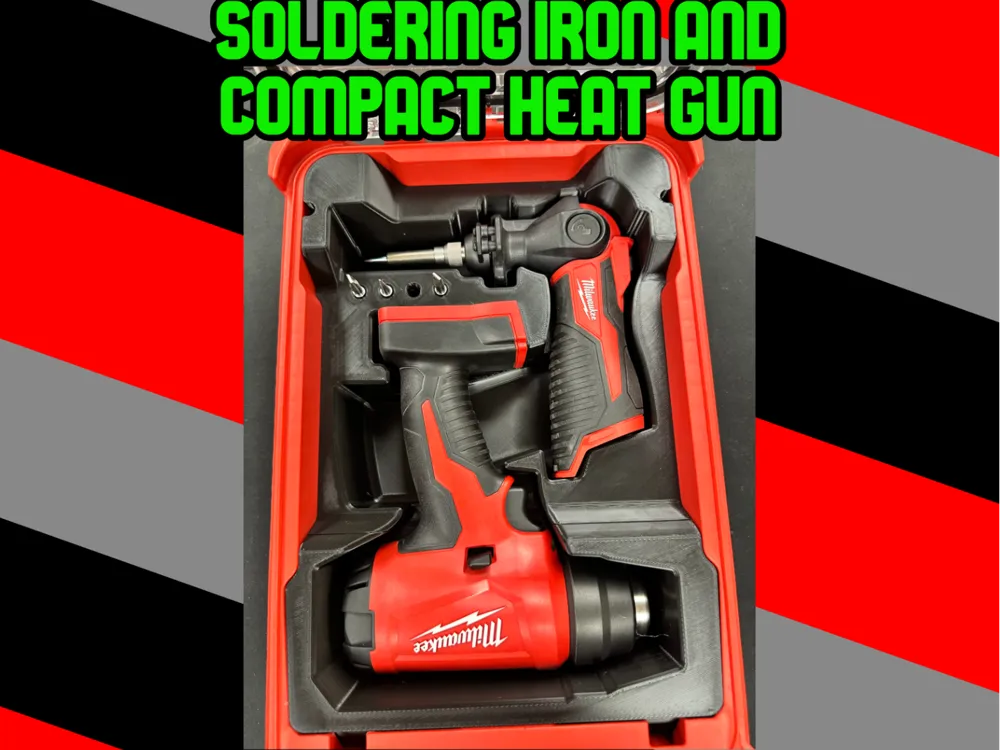 Organizador: Milwaukee Packout - Soldering Iron and Heat Gun. Referencia del modelo original.