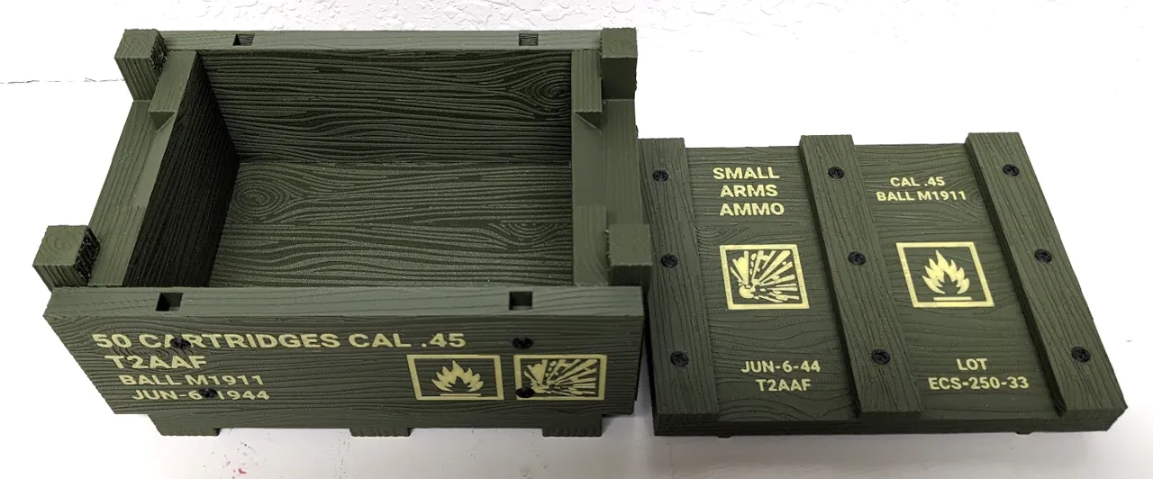 Storage Box Replica WWII Weapon Crate | Wood Grain view 4