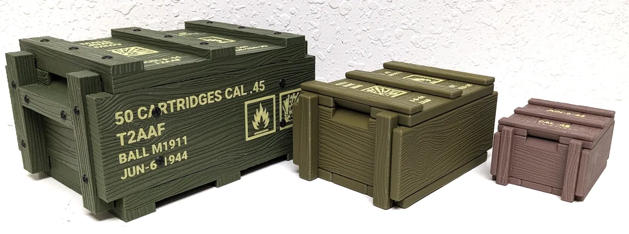 Storage Box Replica WWII Weapon Crate | Wood Grain view 2