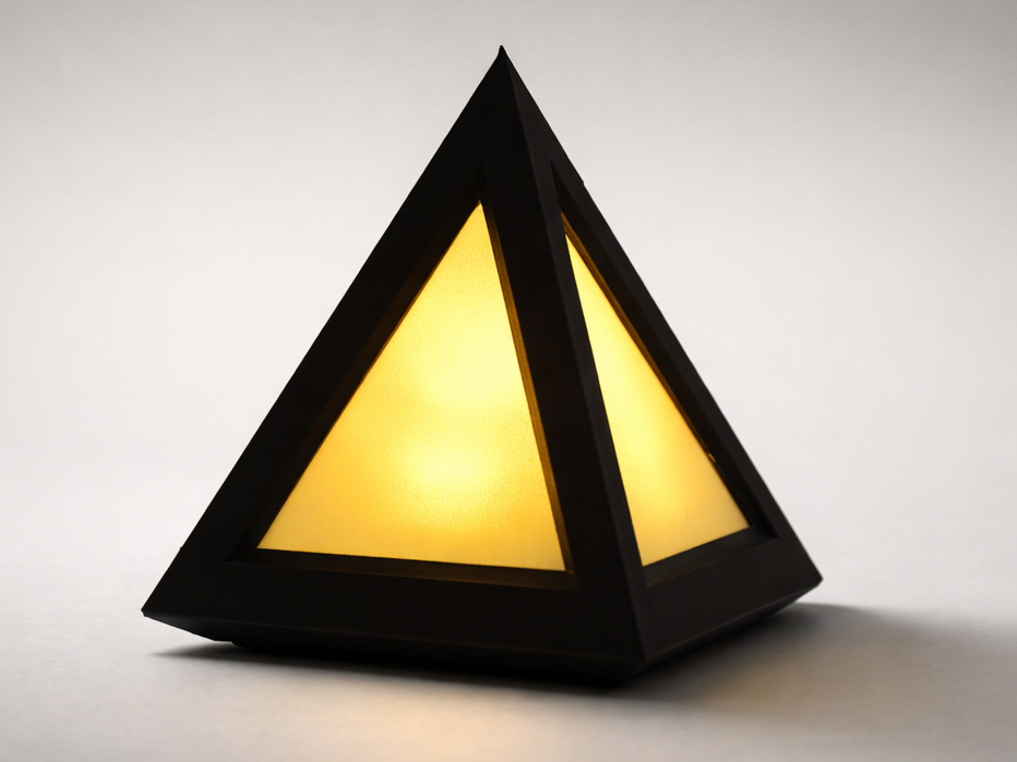 Pyramid LED Tealight Lamp – Minimalist Lantern