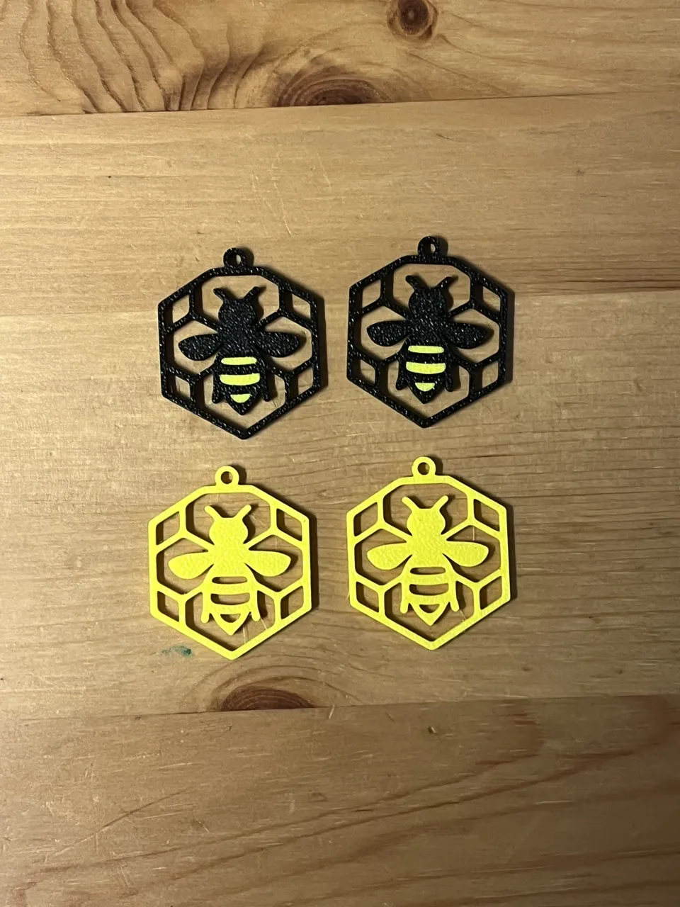 x2 Bee Earrings On Separate Plates view 2