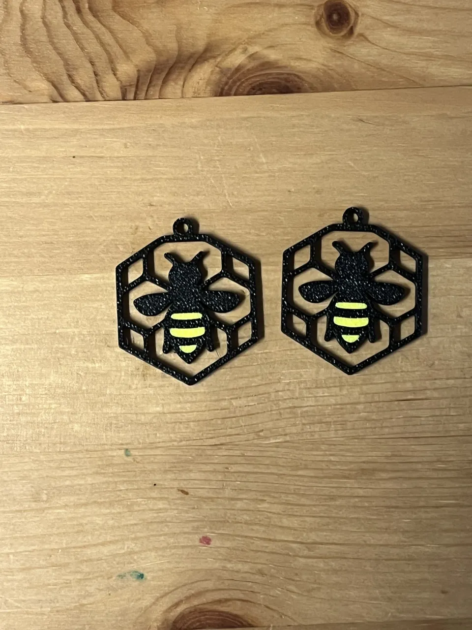 x2 Bee Earrings On Separate Plates view 3