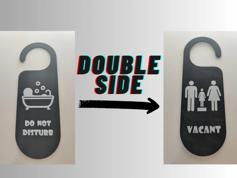Reversible Bathroom Door Hanger - Black and White