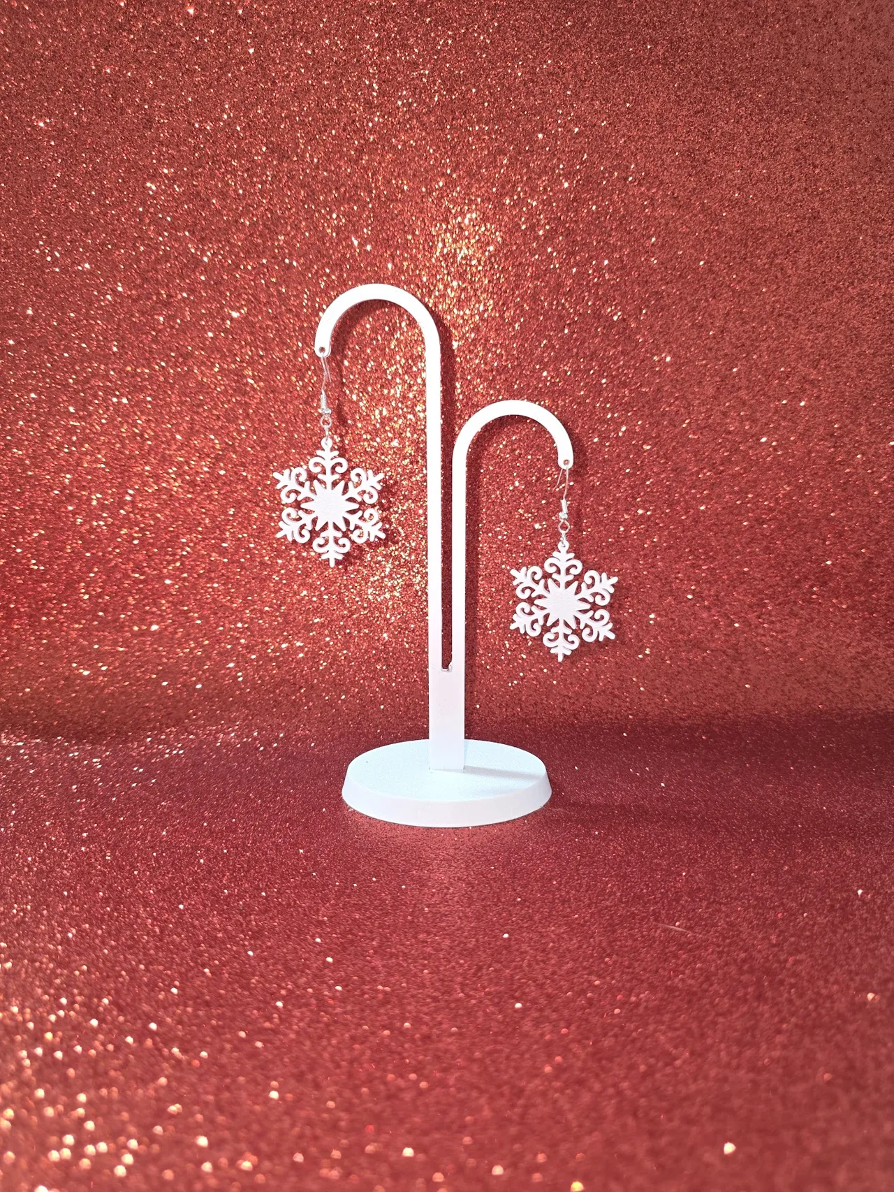 Simple snowflake earrings view 3