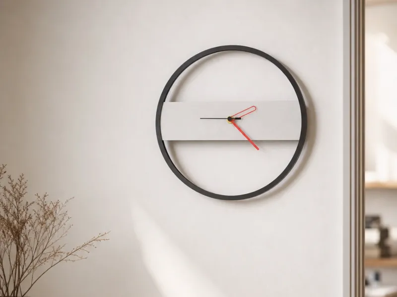 Minimal Wall Clock with Red Accent