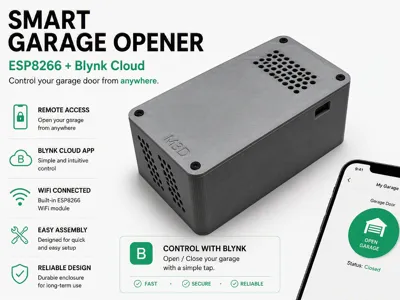 ESP8266 Smart Garage Opener | Blynk Cloud WiFi