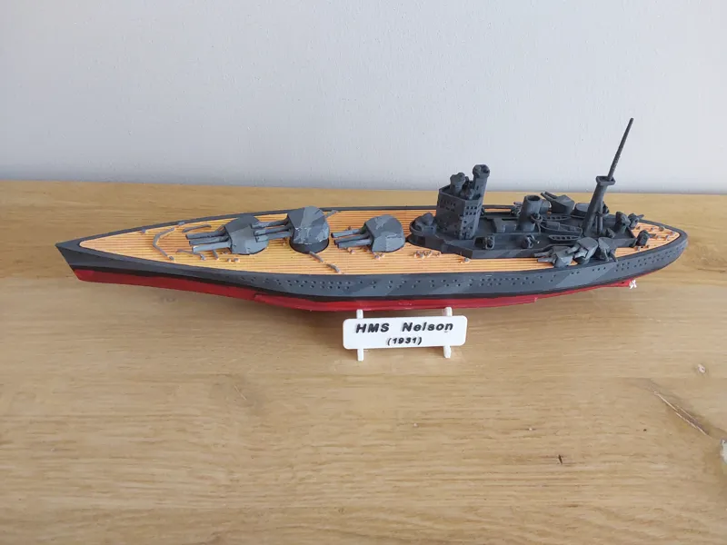 HMS Nelson (1931) british battleship model, 1:650