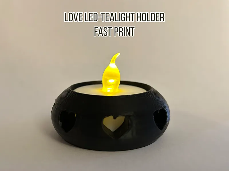 LED Teelicht-Halter mit Herzen