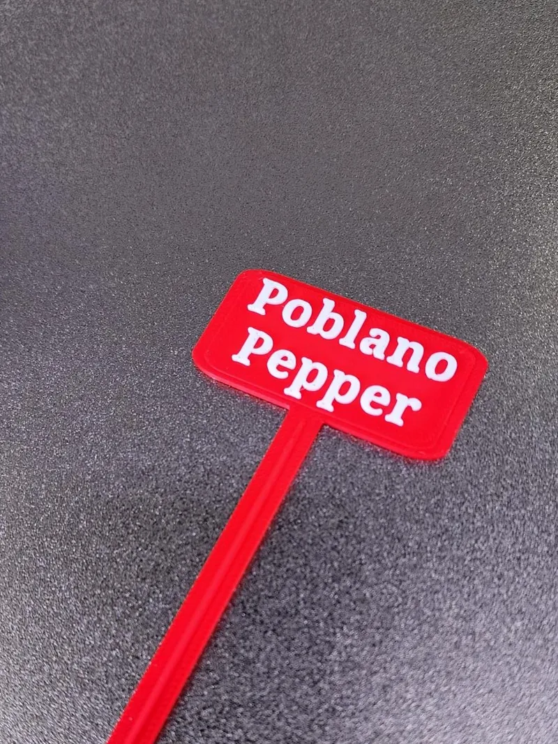 Poblano Pepper Plant Garden Stake ID Tag