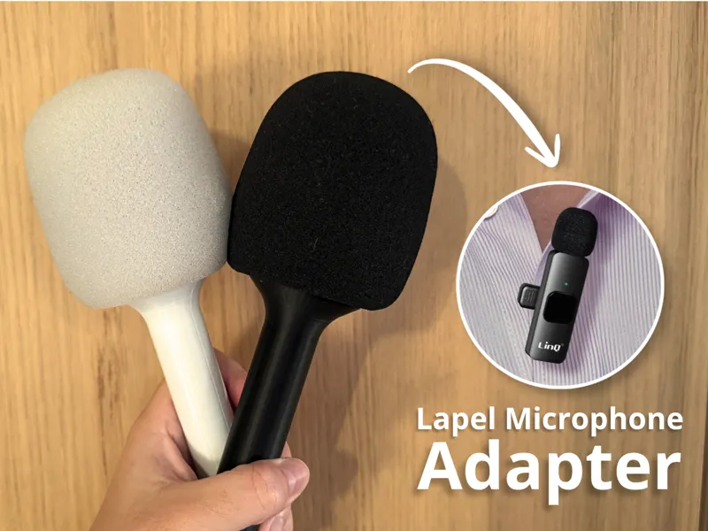 Lapel Microphone Handle - Lavalier Adapter Mic