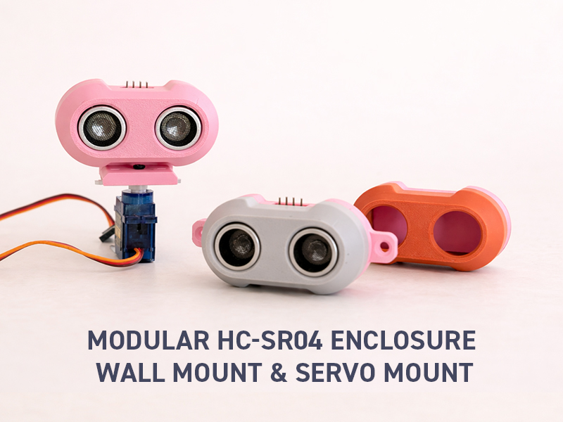 Modular HC-SR04 Enclosure – Wall & Servo Mount 