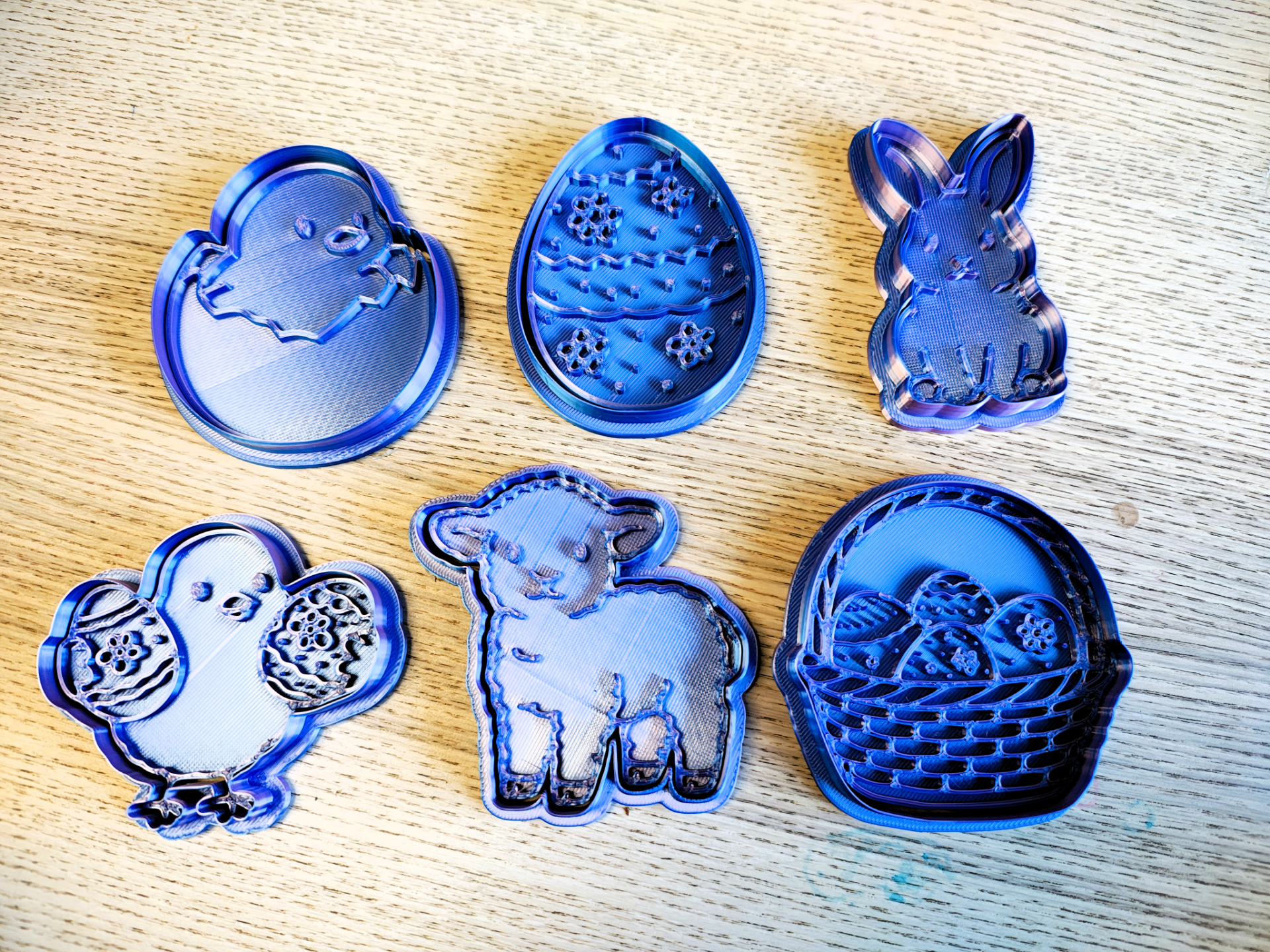 Miniatura 1 do modelo 3D Easter cookie cutter set – 6 designs