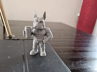Rough Tough Dog with a Beer
