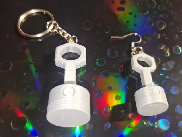 Piston earring / keyring