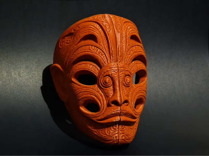 Tribal Taiaha Tiki Mask