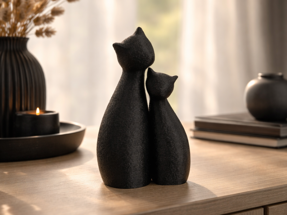 Minimalist Cat Decor (0% infill, FuzzySkin)