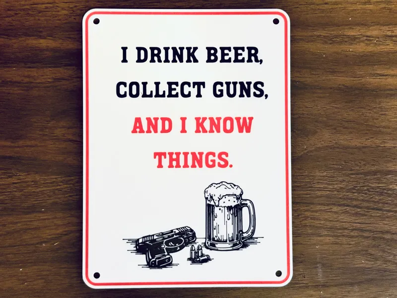 Guns Bullets and Beer Sign for Man Cave