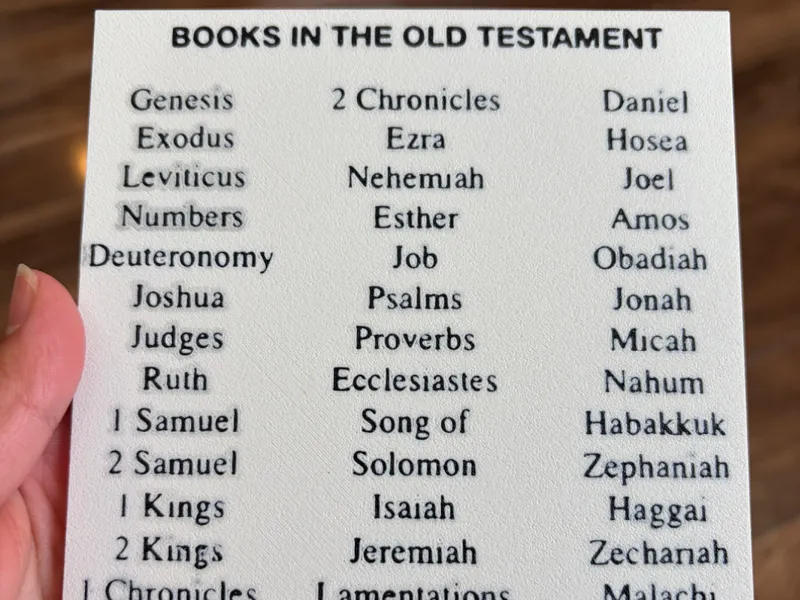 Old Testament Bookmark/Book insert