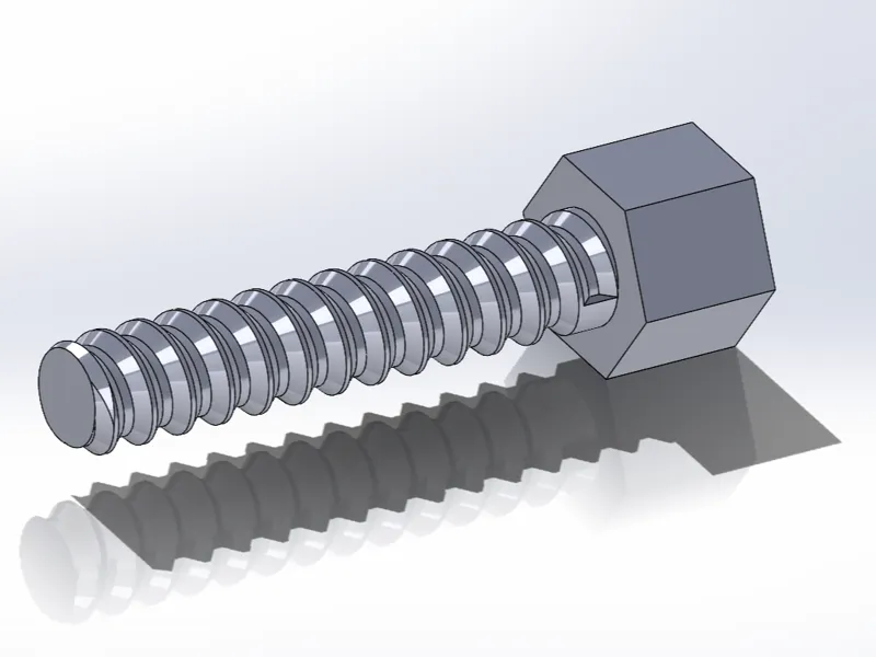 3d Printable bolt with diameter 8mm, head is 13mm