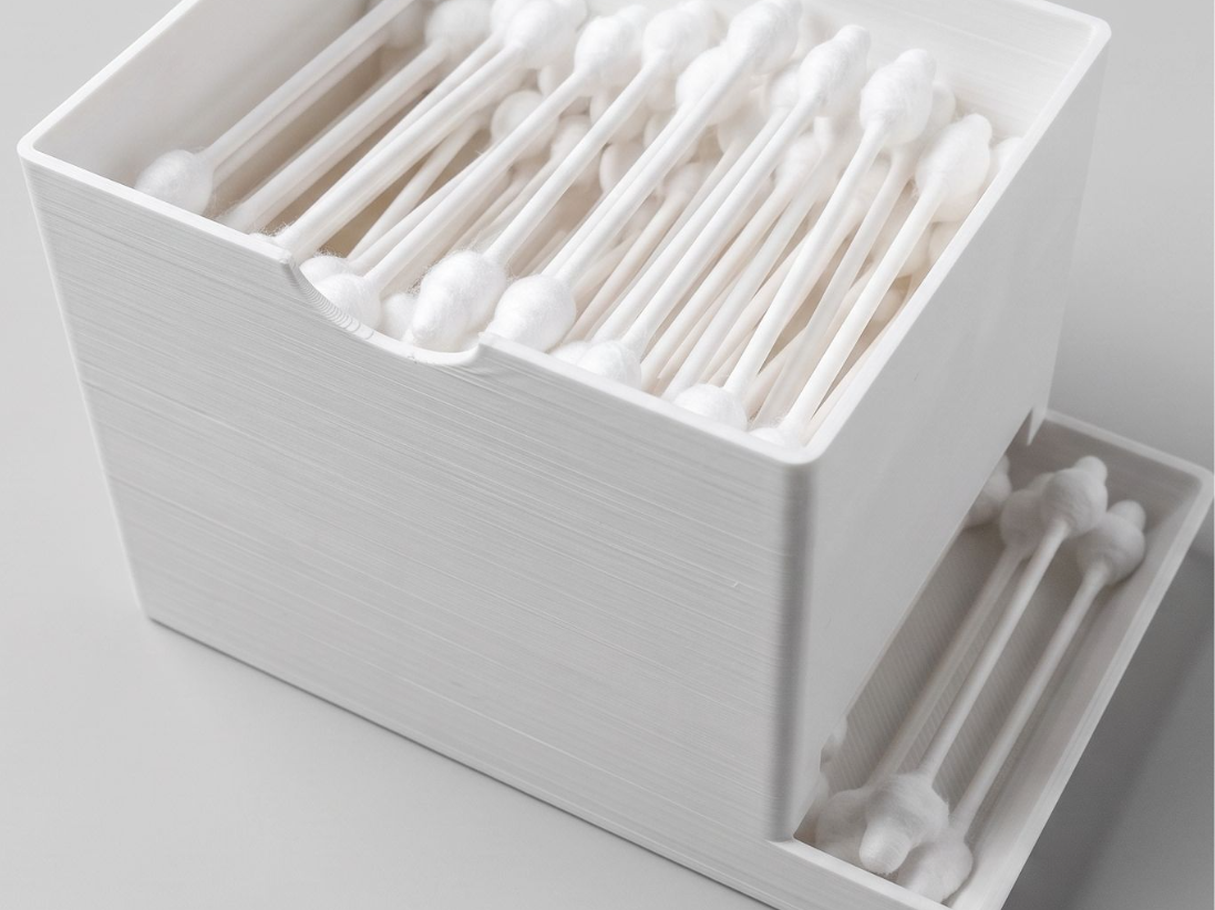 Elegant Cotton Swab Box with Anti-Slip Base
