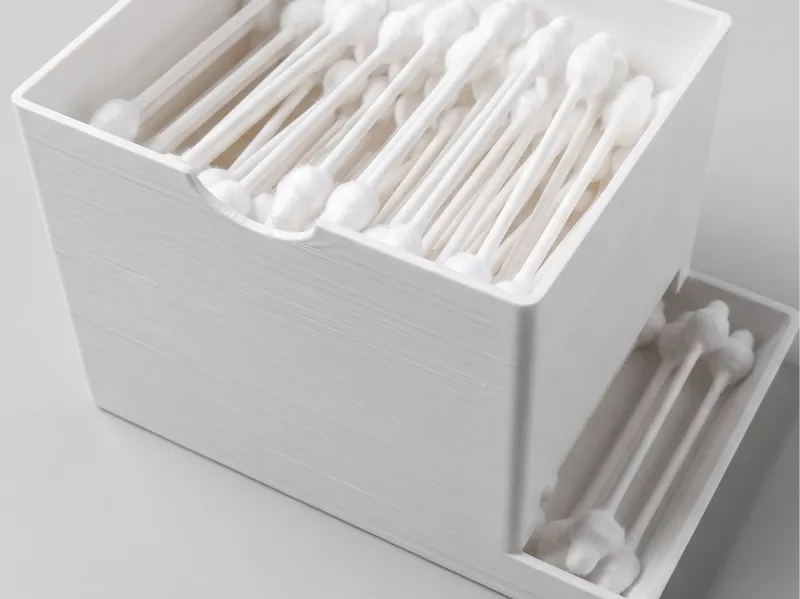 Elegant Cotton Swab Box with Anti-Slip Base