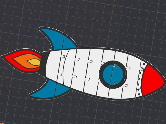 Articulated Rocket Toy (Keychain Model Available)