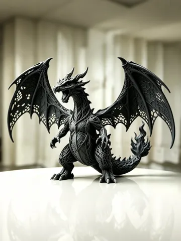 Figura decorativa: Lattice Dragon | Gothic Winged Sculpture — vista de referencia 2